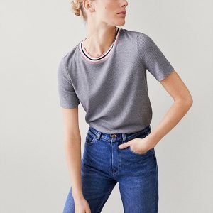 Contrast ribbed t-shirt